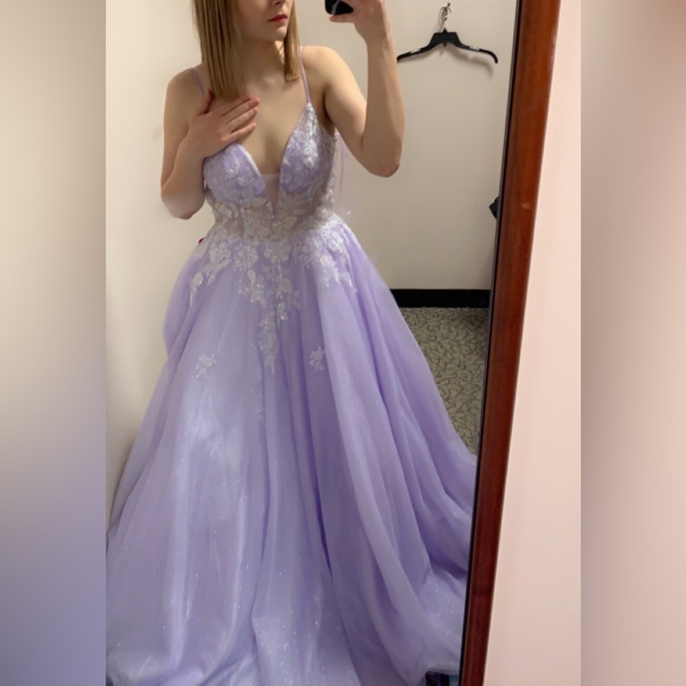 Embroidered Floral Illusion Bodice Ball Gown